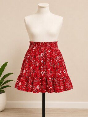 Torrid Paisley Hearts Smocked Waist Mini Skirt 4X